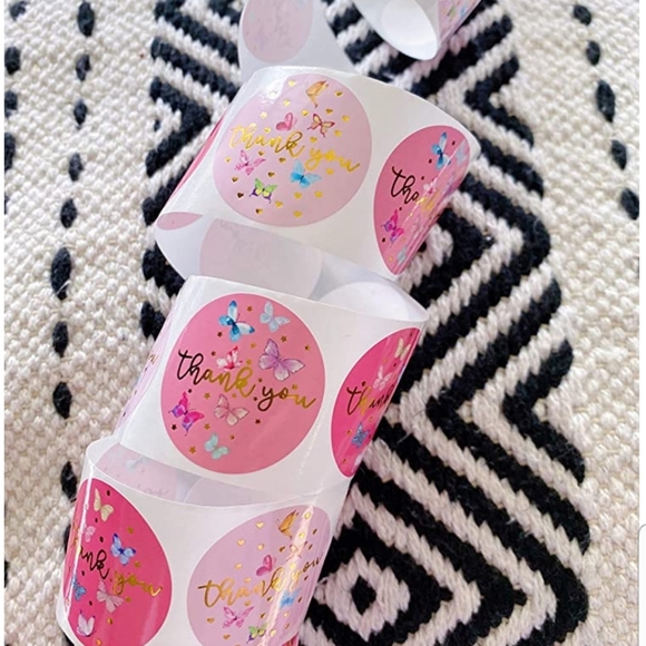 60  1.5" Premium THANK YOU STICKERS - Picture 5 of 7